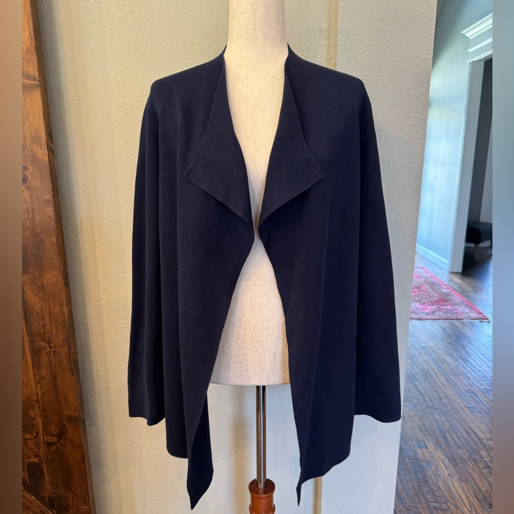 Draped Eileen Fisher navy blue jacket - Size Medium